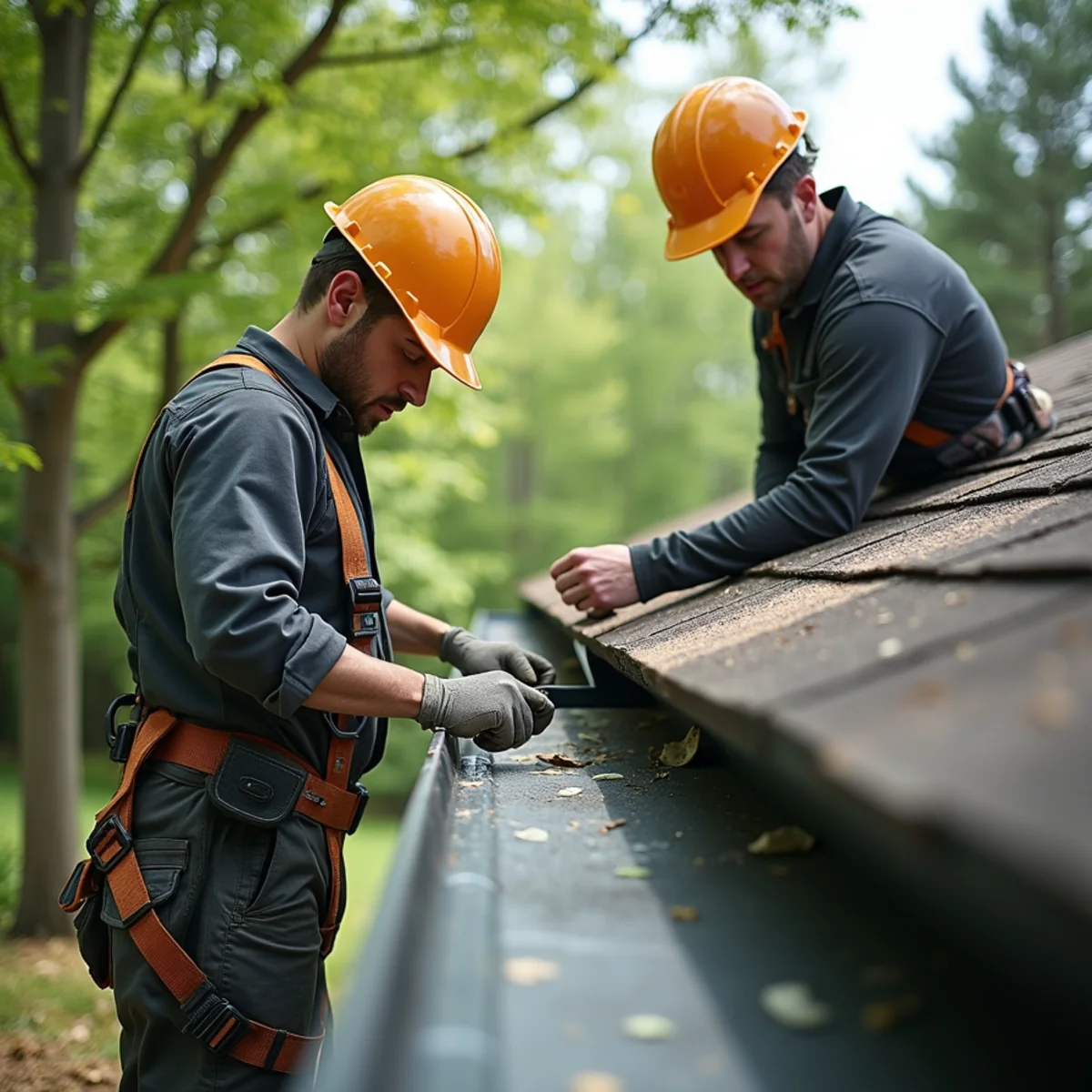 Micro-mesh gutter guards installed on wooded property in Elk River near Trott Brook