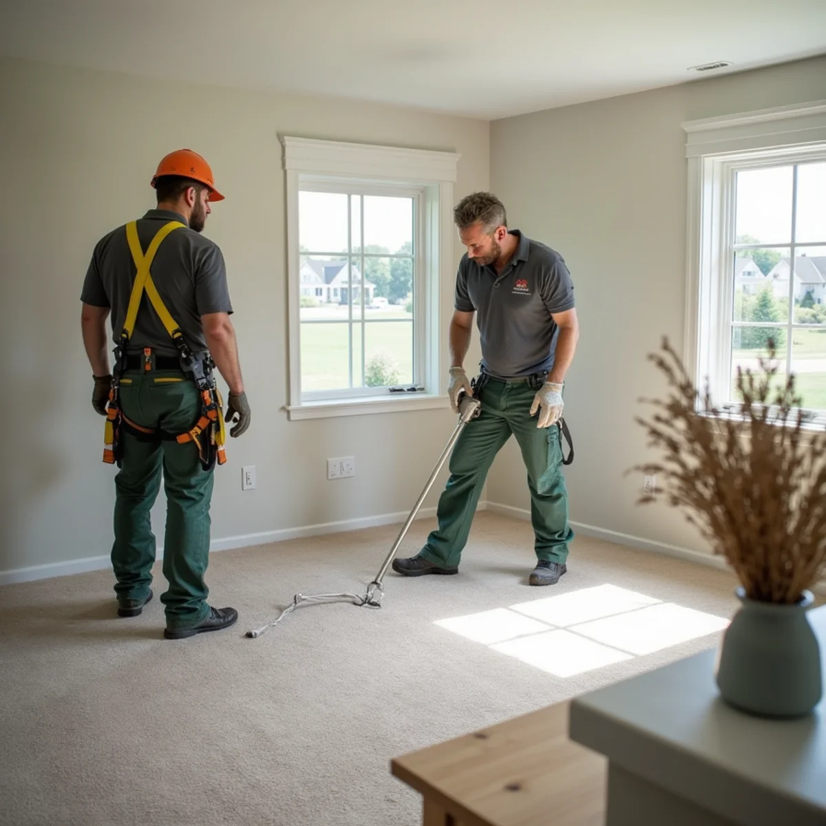 Clean dry finished basement living space protected by proper roof drainage system