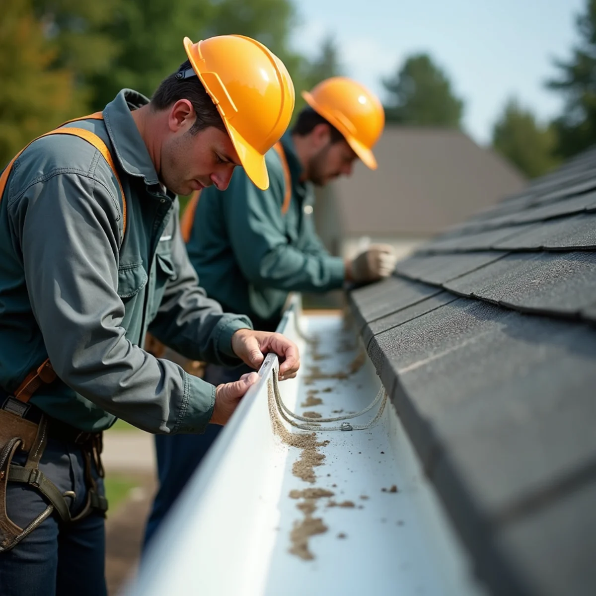 Application of commercial tri-polymer gutter sealant along interior corner miter seam