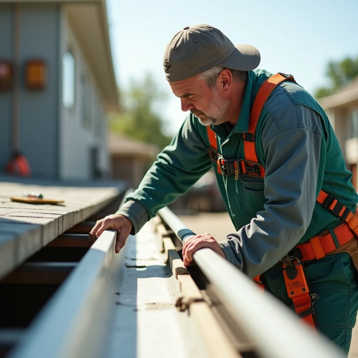 Mobile roll-forming truck producing continuous seamless gutters on-site in driveway
