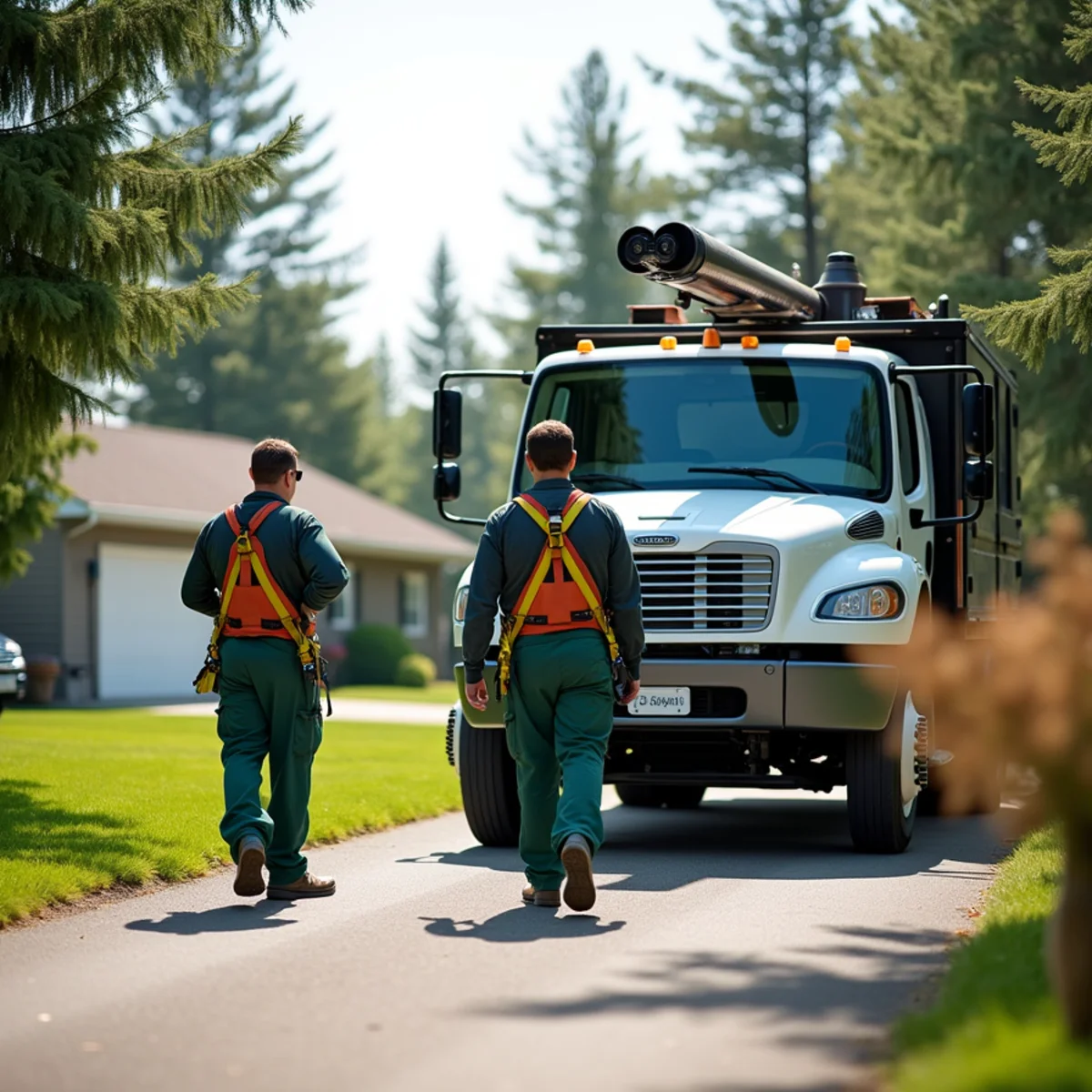 DualGuard service truck arriving at customer home on County Road 1 in St Stephen MN