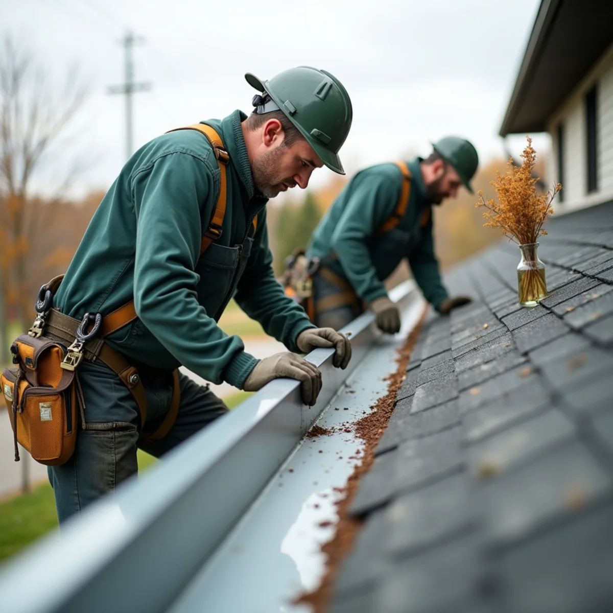 Commercial seamless box gutters installed on business building in Waite Park MN